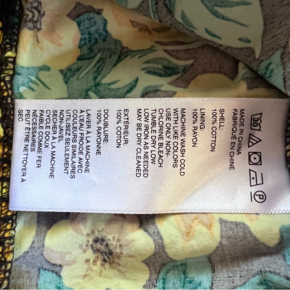 Laura Ashley x Urban Outfitters Yellow Floral Smocked Crop Top, size XS - Picture 5 of 7
